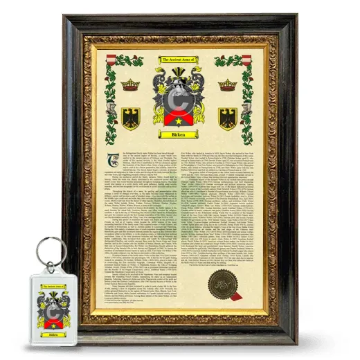 Birken Framed Armorial History and Keychain - Heirloom