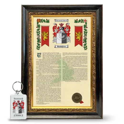 Birmingham Framed Armorial History and Keychain - Heirloom