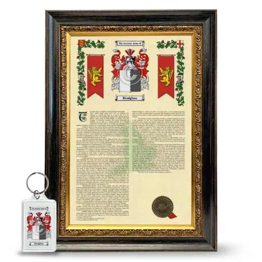 Birnighan Framed Armorial History and Keychain - Heirloom