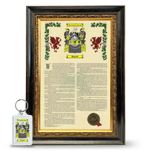 Bisgood Framed Armorial History and Keychain - Heirloom