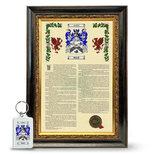Bithell Framed Armorial History and Keychain - Heirloom