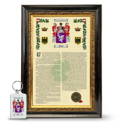 Bittner Framed Armorial History and Keychain - Heirloom