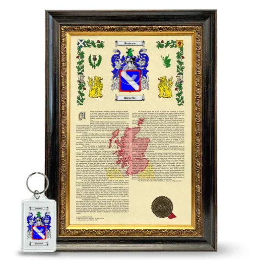 Bizzette Framed Armorial History and Keychain - Heirloom
