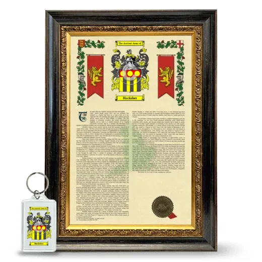 Blacksher Framed Armorial History and Keychain - Heirloom