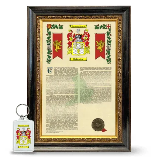 Blaikemind Framed Armorial History and Keychain - Heirloom