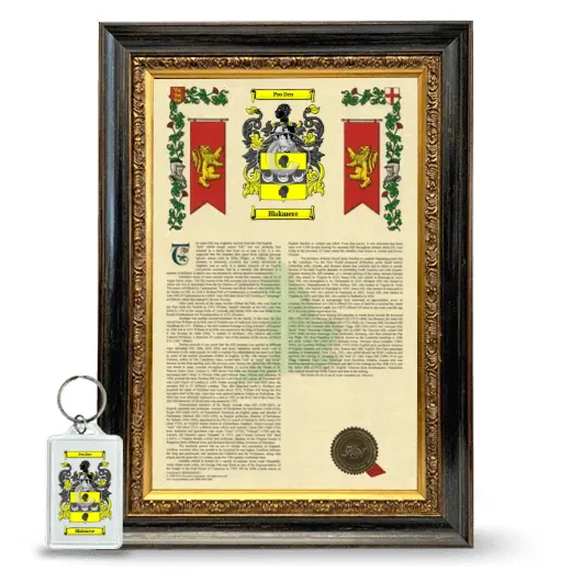 Blakmere Framed Armorial History and Keychain - Heirloom