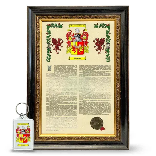 Blannay Framed Armorial History and Keychain - Heirloom