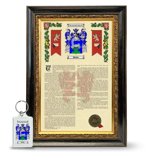Blasko Framed Armorial History and Keychain - Heirloom