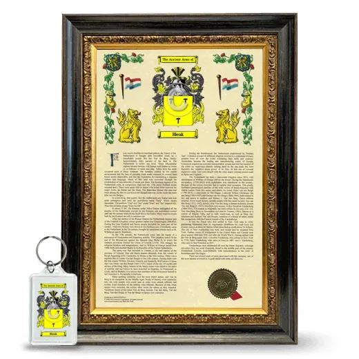 Blenk Framed Armorial History and Keychain - Heirloom