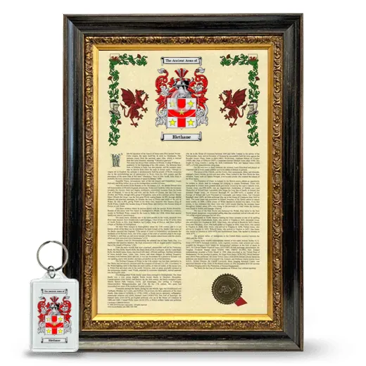 Blethane Framed Armorial History and Keychain - Heirloom
