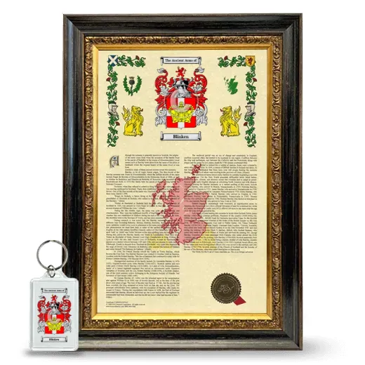 Blinken Framed Armorial History and Keychain - Heirloom