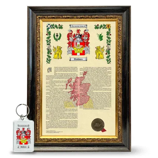 Blinkhorn Framed Armorial History and Keychain - Heirloom