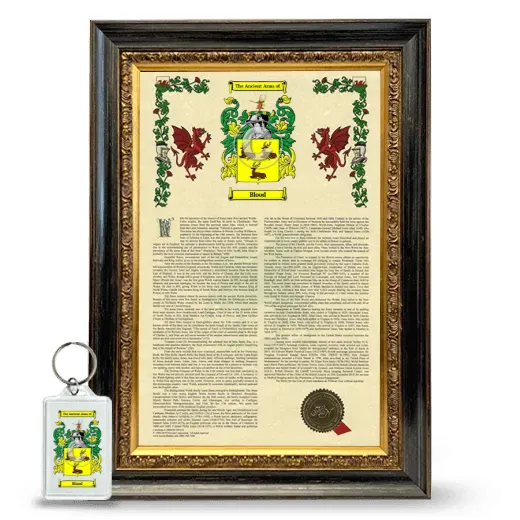 Blood Framed Armorial History and Keychain - Heirloom