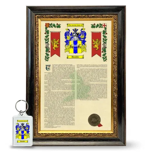 Bloodder Framed Armorial History and Keychain - Heirloom