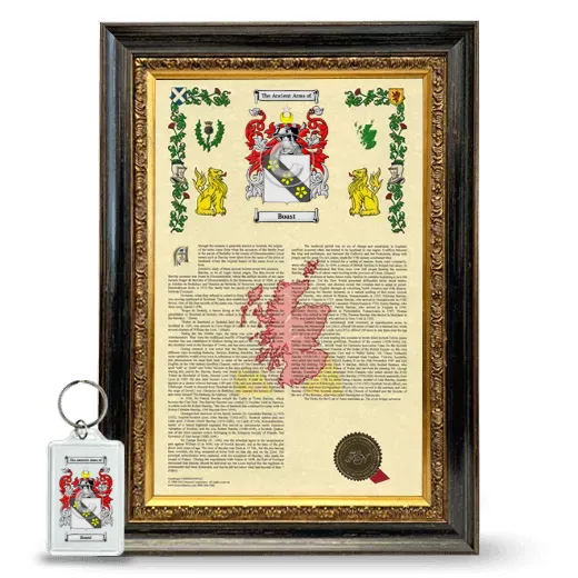 Boast Framed Armorial History and Keychain - Heirloom