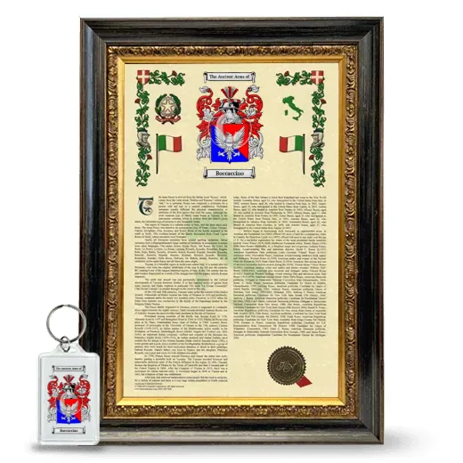 Boccaccino Framed Armorial History and Keychain - Heirloom