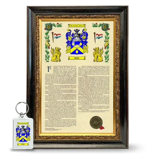Boder Framed Armorial History and Keychain - Heirloom