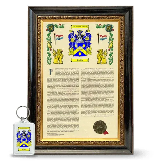 Boedde Framed Armorial History and Keychain - Heirloom