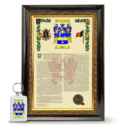 Boelen Framed Armorial History and Keychain - Heirloom