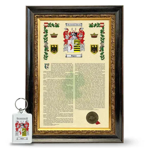 Bogun Framed Armorial History and Keychain - Heirloom