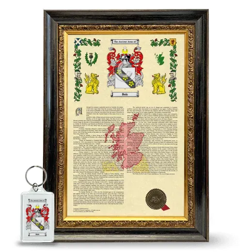 Bois Framed Armorial History and Keychain - Heirloom