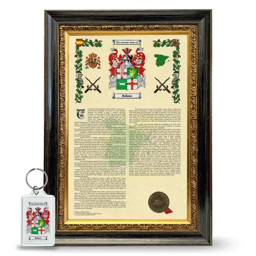 Bolano Framed Armorial History and Keychain - Heirloom