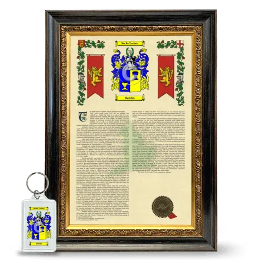 Boldin Framed Armorial History and Keychain - Heirloom