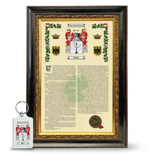 Boltes Framed Armorial History and Keychain - Heirloom