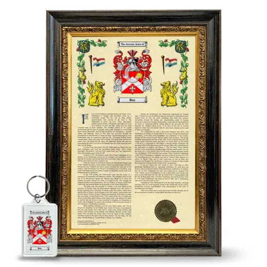 Bon Framed Armorial History and Keychain - Heirloom