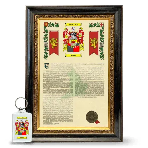 Bonair Framed Armorial History and Keychain - Heirloom