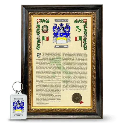 Bongino Framed Armorial History and Keychain - Heirloom