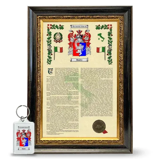 Bonito Framed Armorial History and Keychain - Heirloom
