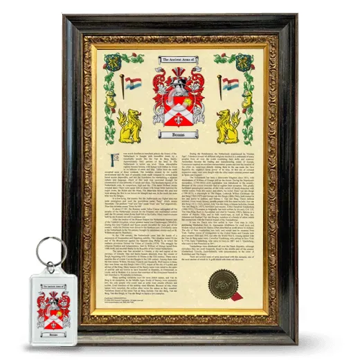 Bonns Framed Armorial History and Keychain - Heirloom