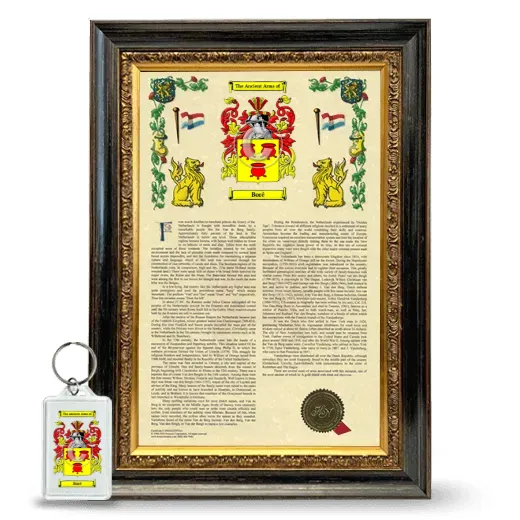 Boré Framed Armorial History and Keychain - Heirloom