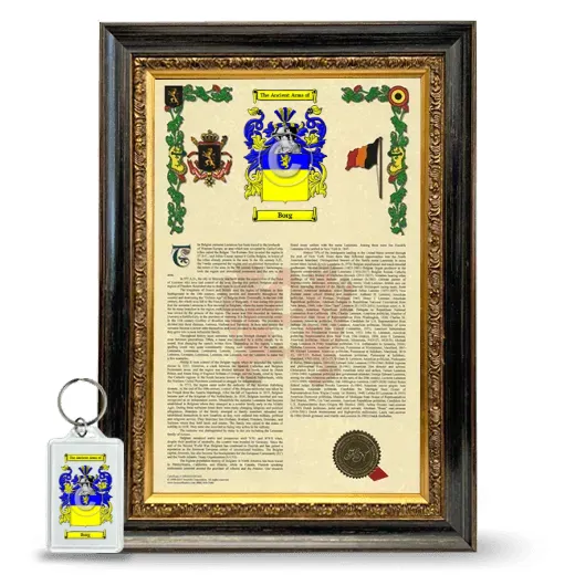 Borg Framed Armorial History and Keychain - Heirloom