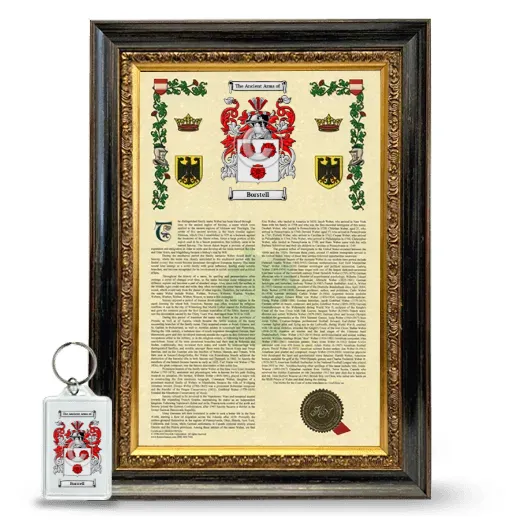 Borstell Framed Armorial History and Keychain - Heirloom