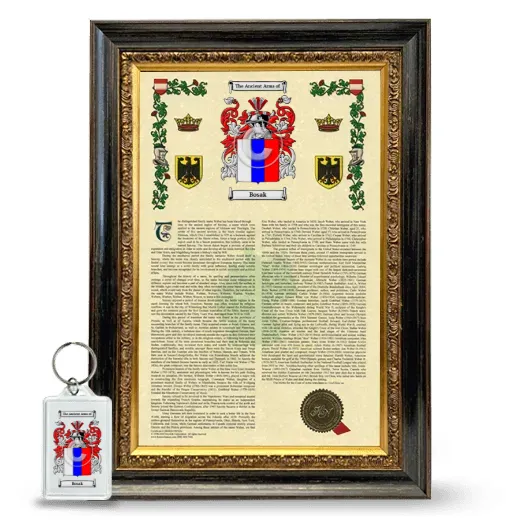 Bosak Framed Armorial History and Keychain - Heirloom