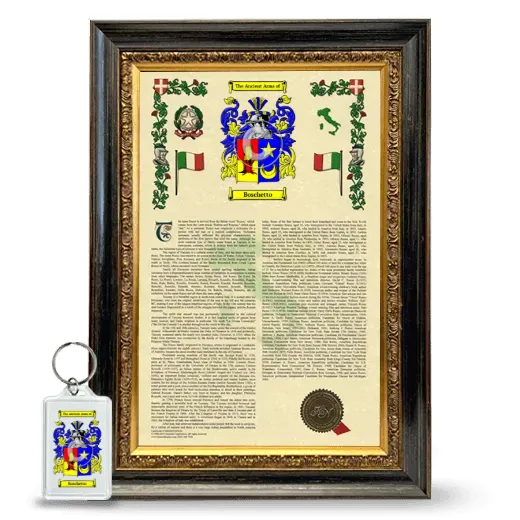 Boschetto Framed Armorial History and Keychain - Heirloom