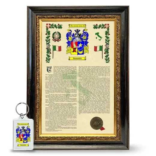Boscovich Framed Armorial History and Keychain - Heirloom