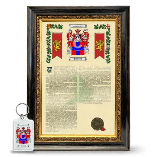 Boswood Framed Armorial History and Keychain - Heirloom