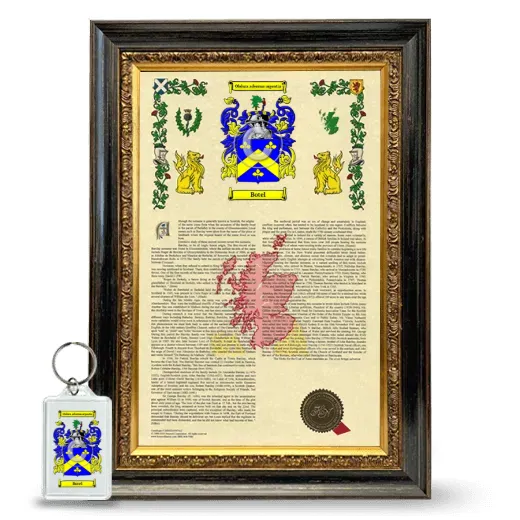 Botel Framed Armorial History and Keychain - Heirloom