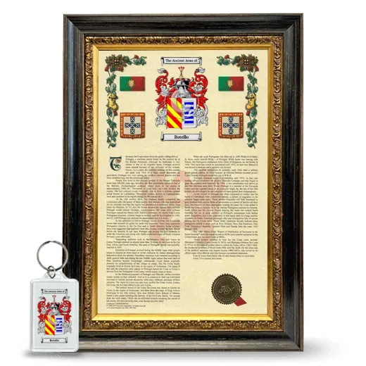 Botello Framed Armorial History and Keychain - Heirloom
