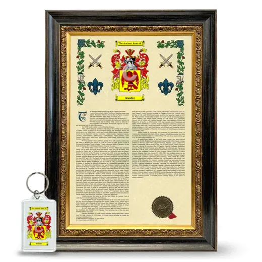 Boudro Framed Armorial History and Keychain - Heirloom