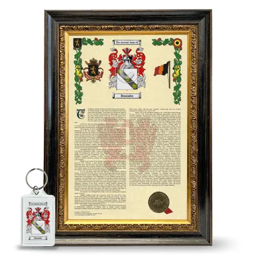 Bournite Framed Armorial History and Keychain - Heirloom