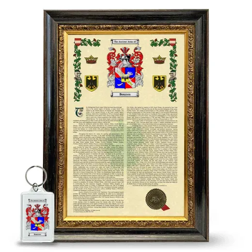 Bourses Framed Armorial History and Keychain - Heirloom