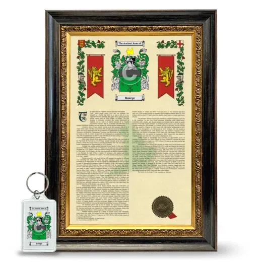 Boveye Framed Armorial History and Keychain - Heirloom