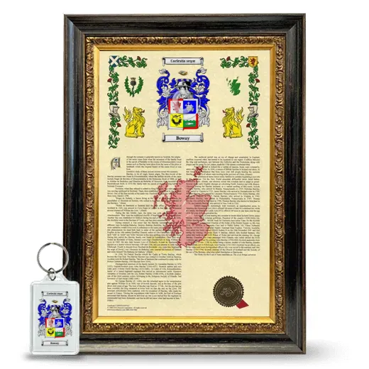 Boway Framed Armorial History and Keychain - Heirloom