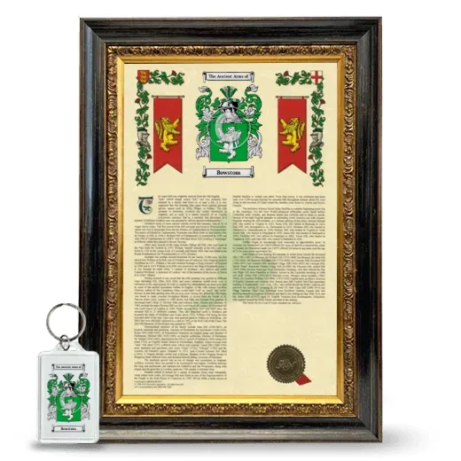 Bowstom Framed Armorial History and Keychain - Heirloom