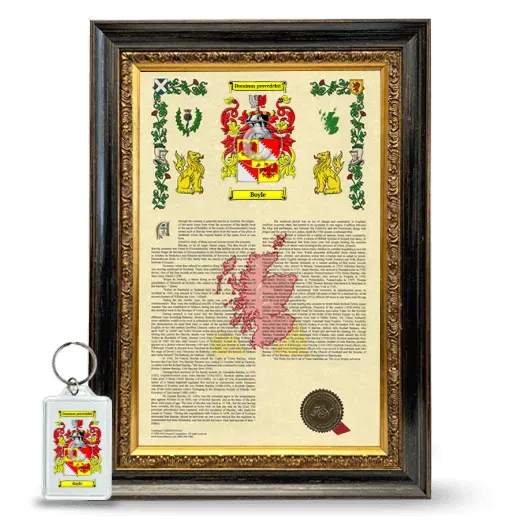 Boyle Framed Armorial History and Keychain - Heirloom