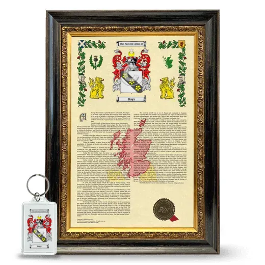 Boys Framed Armorial History and Keychain - Heirloom
